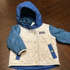 Patagonia Blue and White Quilted Jacket